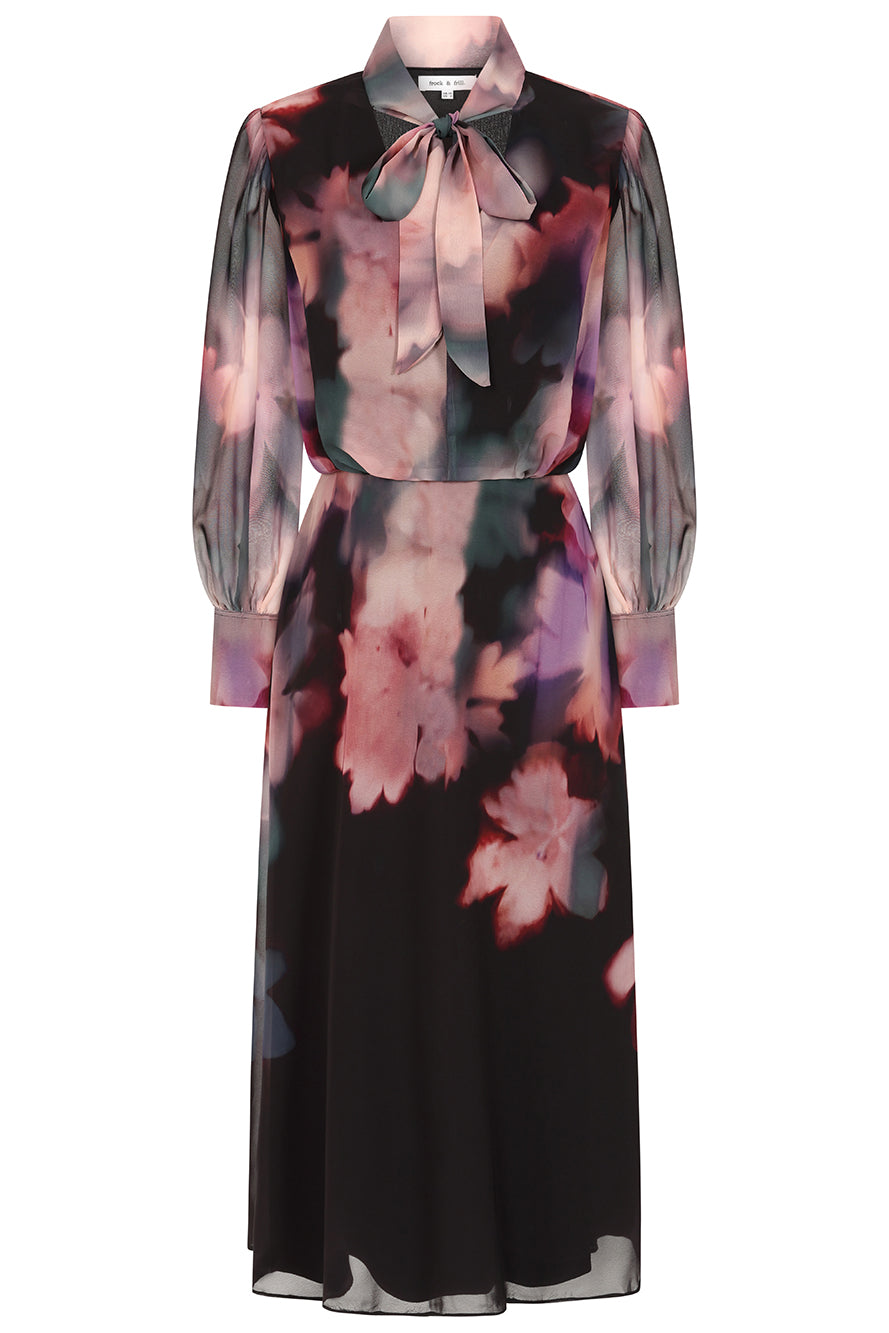 Darcy Black Floral Print Midi Dress