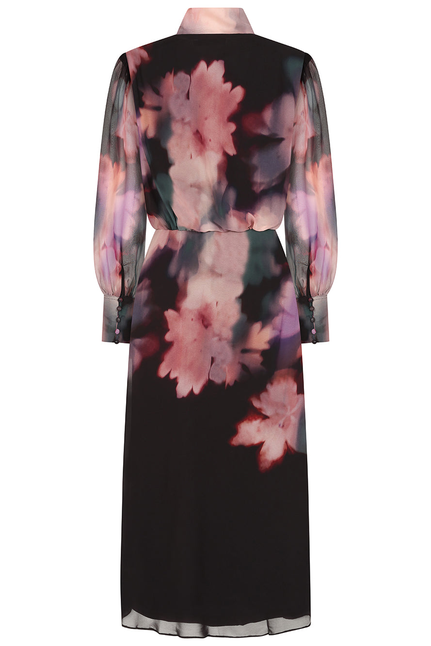 Darcy Black Floral Print Midi Dress