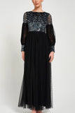 Dariane Black Sequin Maxi Dress 
