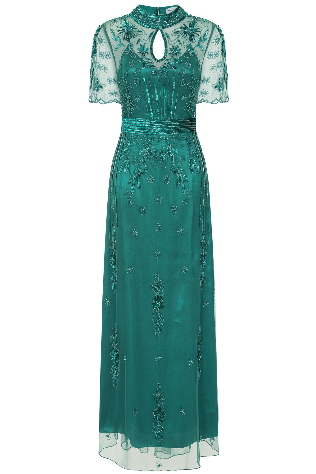 Darya Alpine Green Embellished Maxi Dress