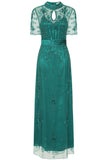 Darya Alpine Green Embellished Maxi Dress