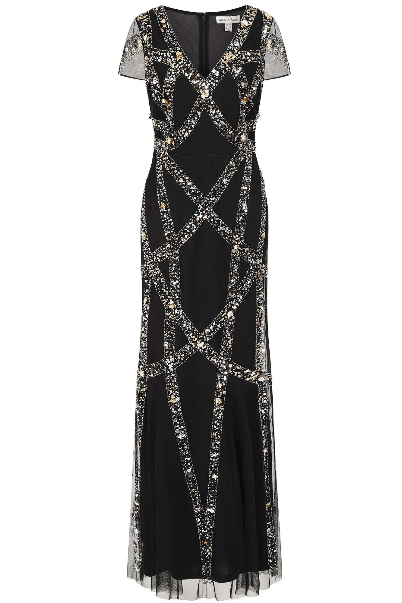 Deanna Sequin Maxi Dress in Black