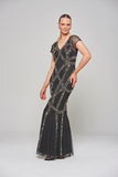 Deanna Sequin Maxi Dress in Black