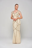 Deanna Sequin Maxi Dress in Champagne