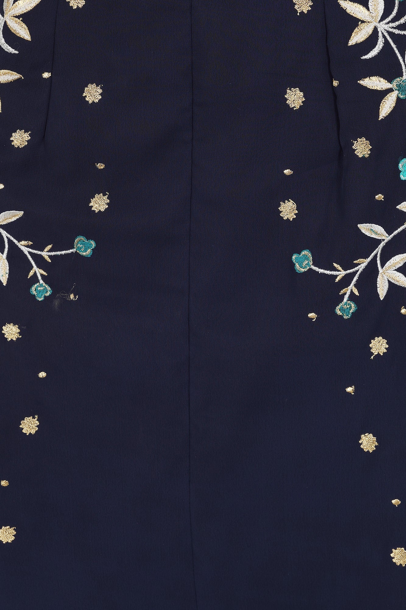 Delphine Navy Embroidered Midi Dress