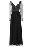 Denise Cold Shoulder Embellished Maxi Dress - Black