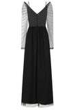 Denise Cold Shoulder Embellished Maxi Dress - Black