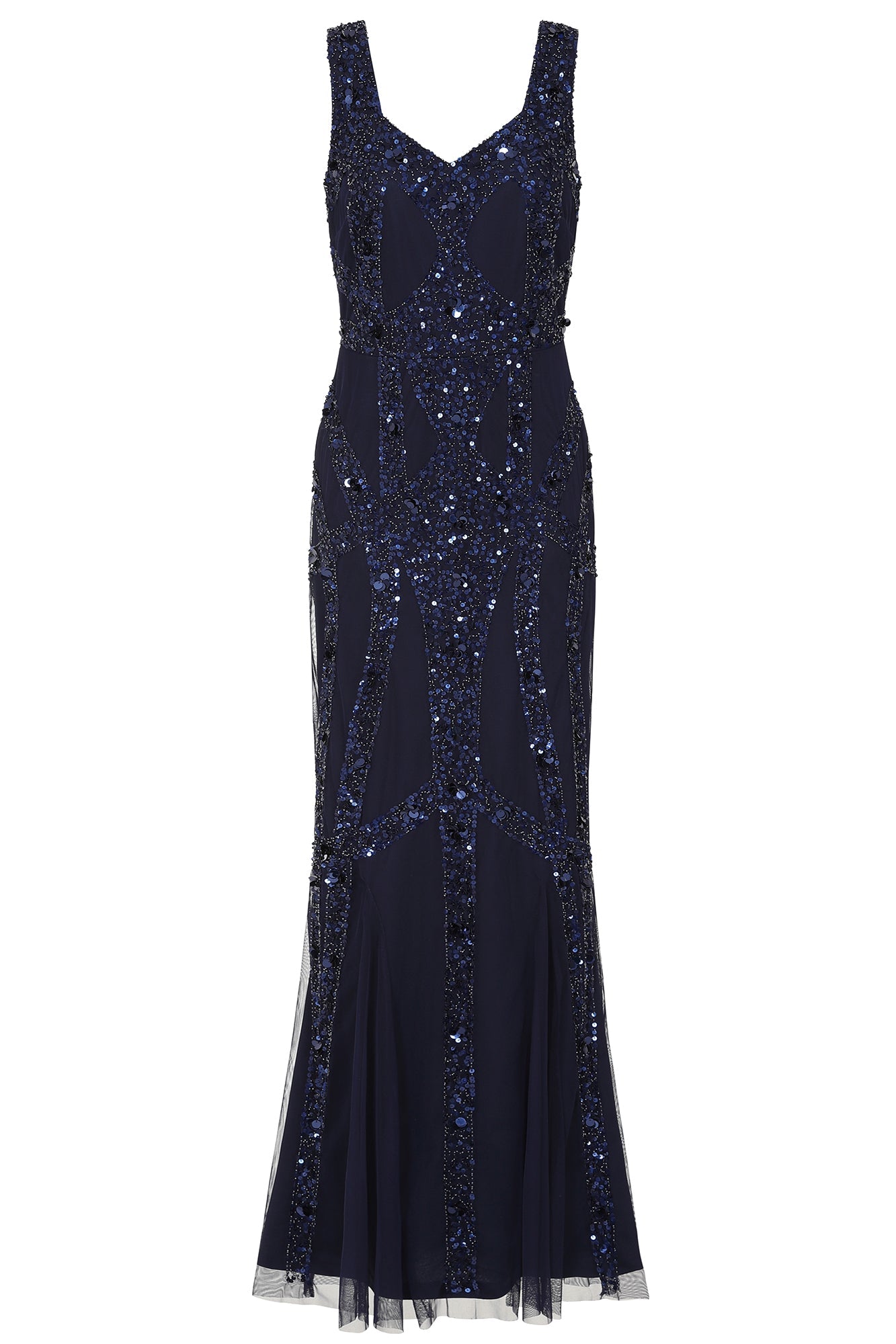 Diane Sequin Maxi Dress in Navy