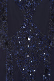 Diane Sequin Maxi Dress in Navy