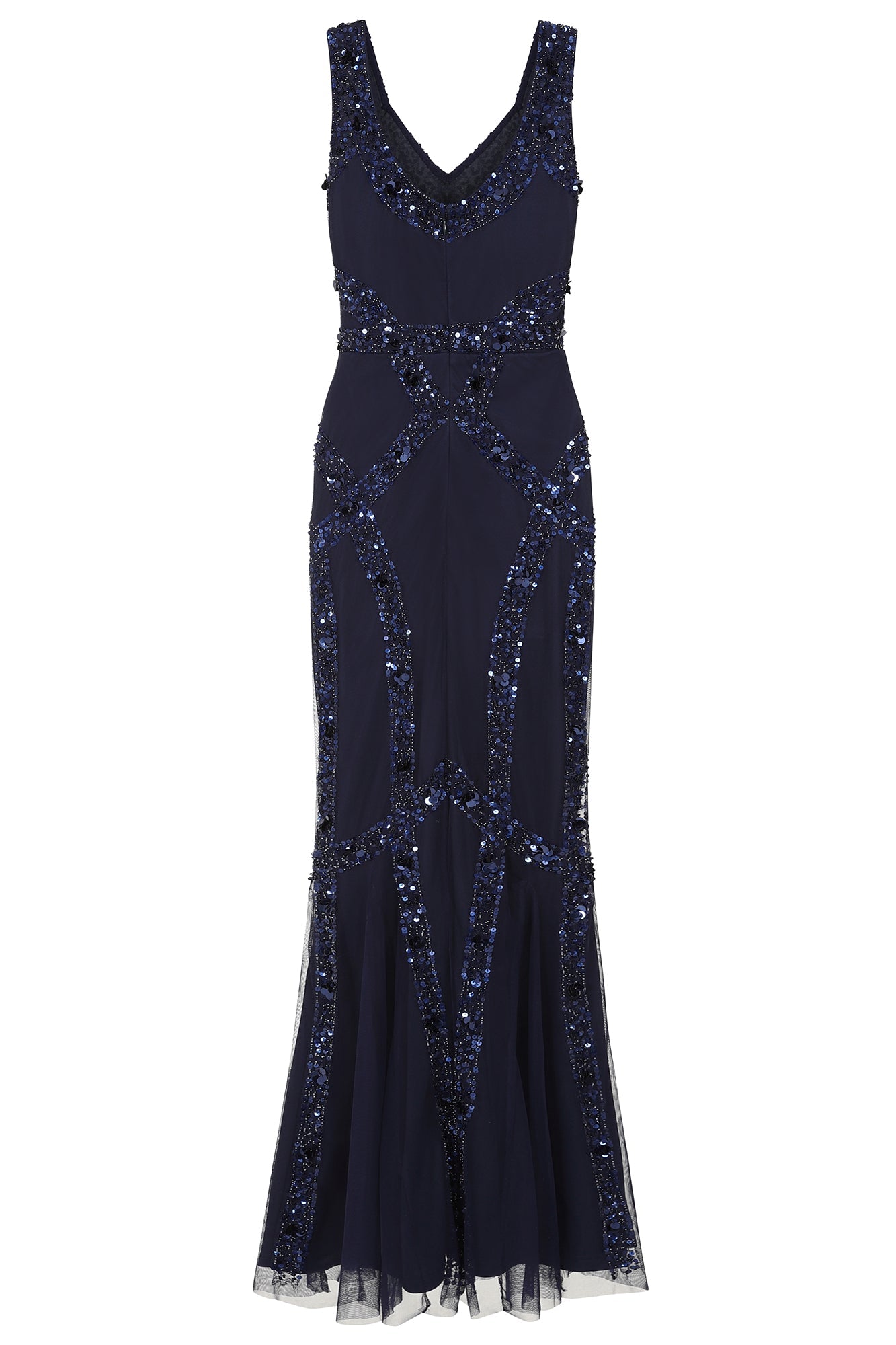 Diane Sequin Maxi Dress in Navy