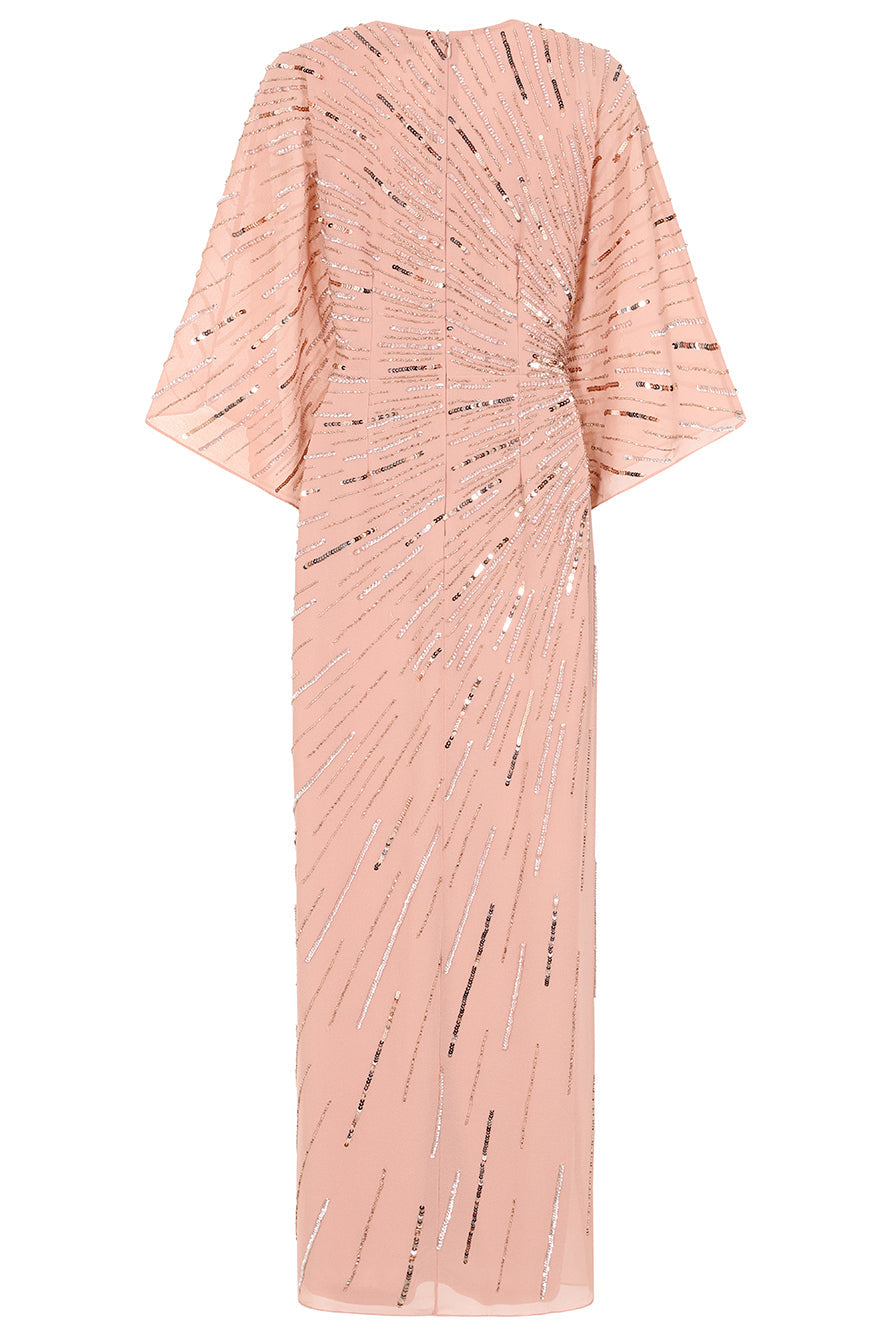 Dora Blush Embellished Maxi Dress