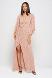 Dora Blush Embellished Maxi Dress