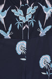 Einin Navy Embroidered Maxi Dress