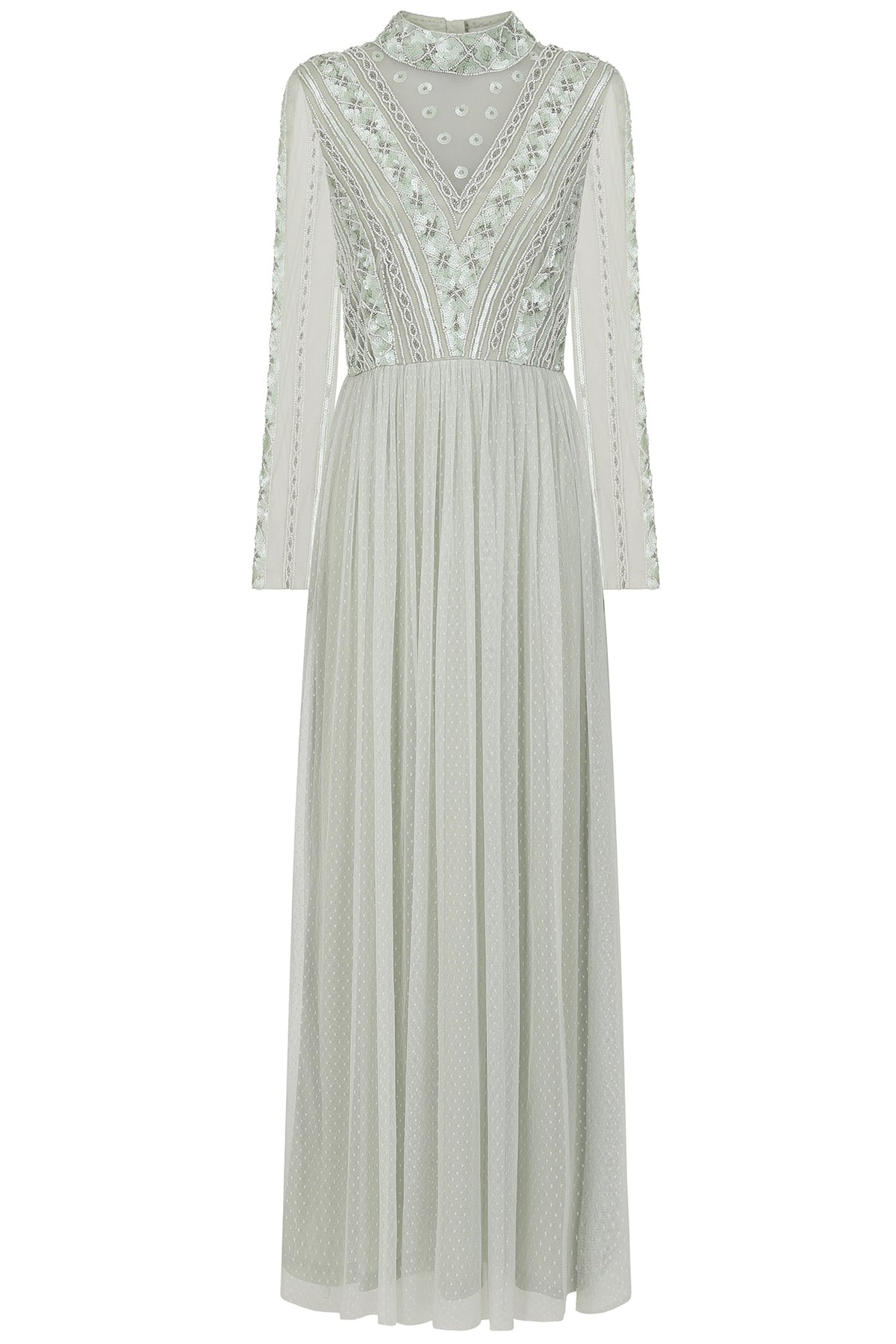 Elaine Seafoam Embellished Maxi Dress