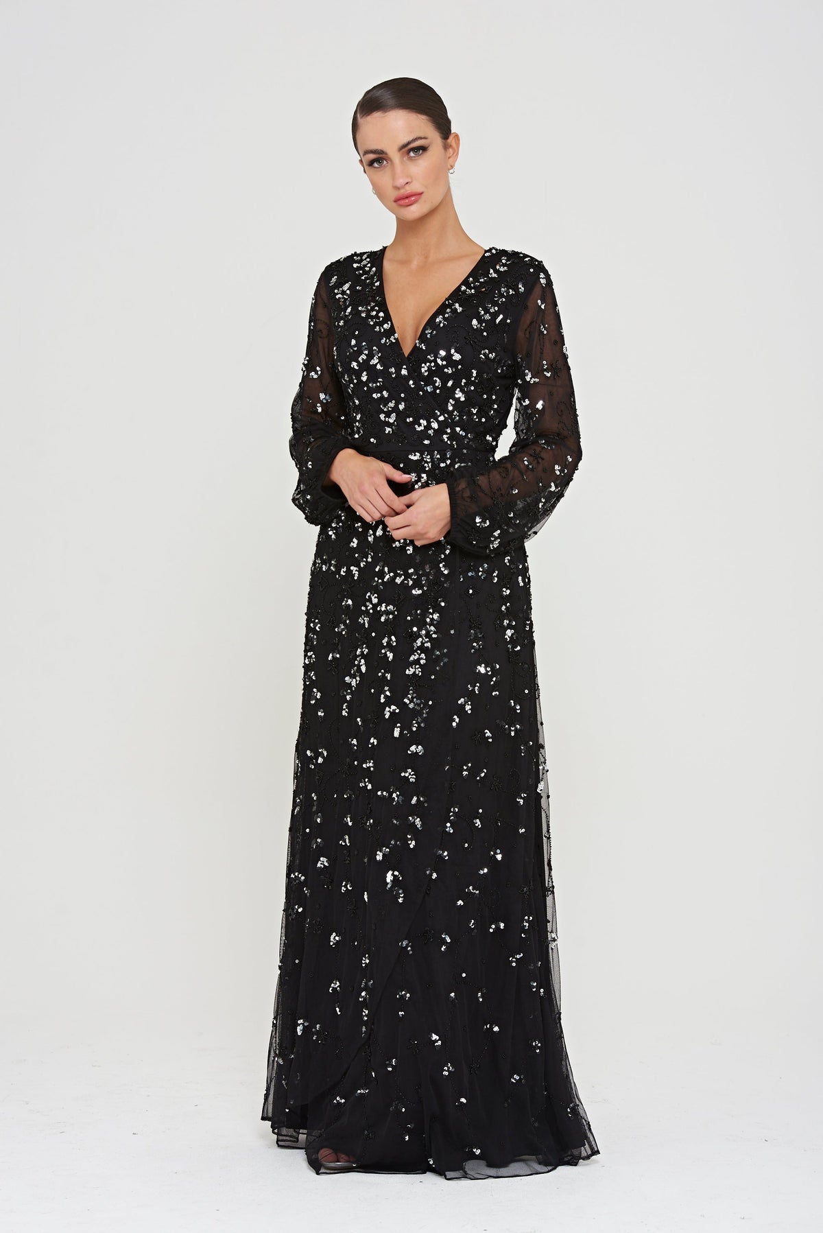 Eleanor Black Sequin Maxi Dress