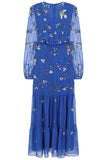 Elena Blue Embellished Maxi Dress