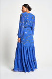 Elena Blue Embellished Maxi Dress
