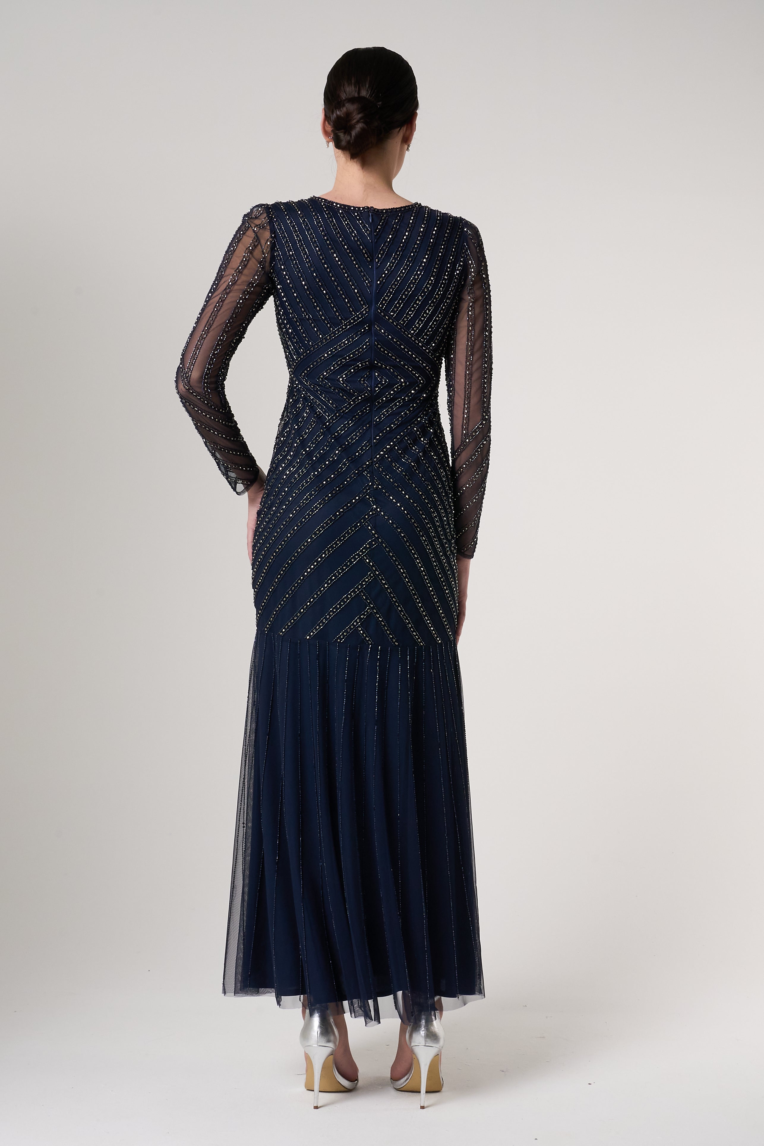Ellen Navy Embellished Maxi Dress