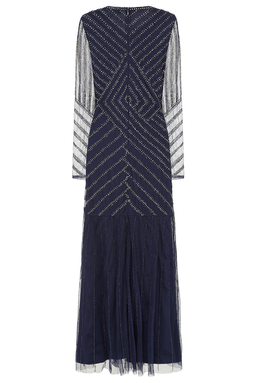 Ellen Navy Embellished Maxi Dress