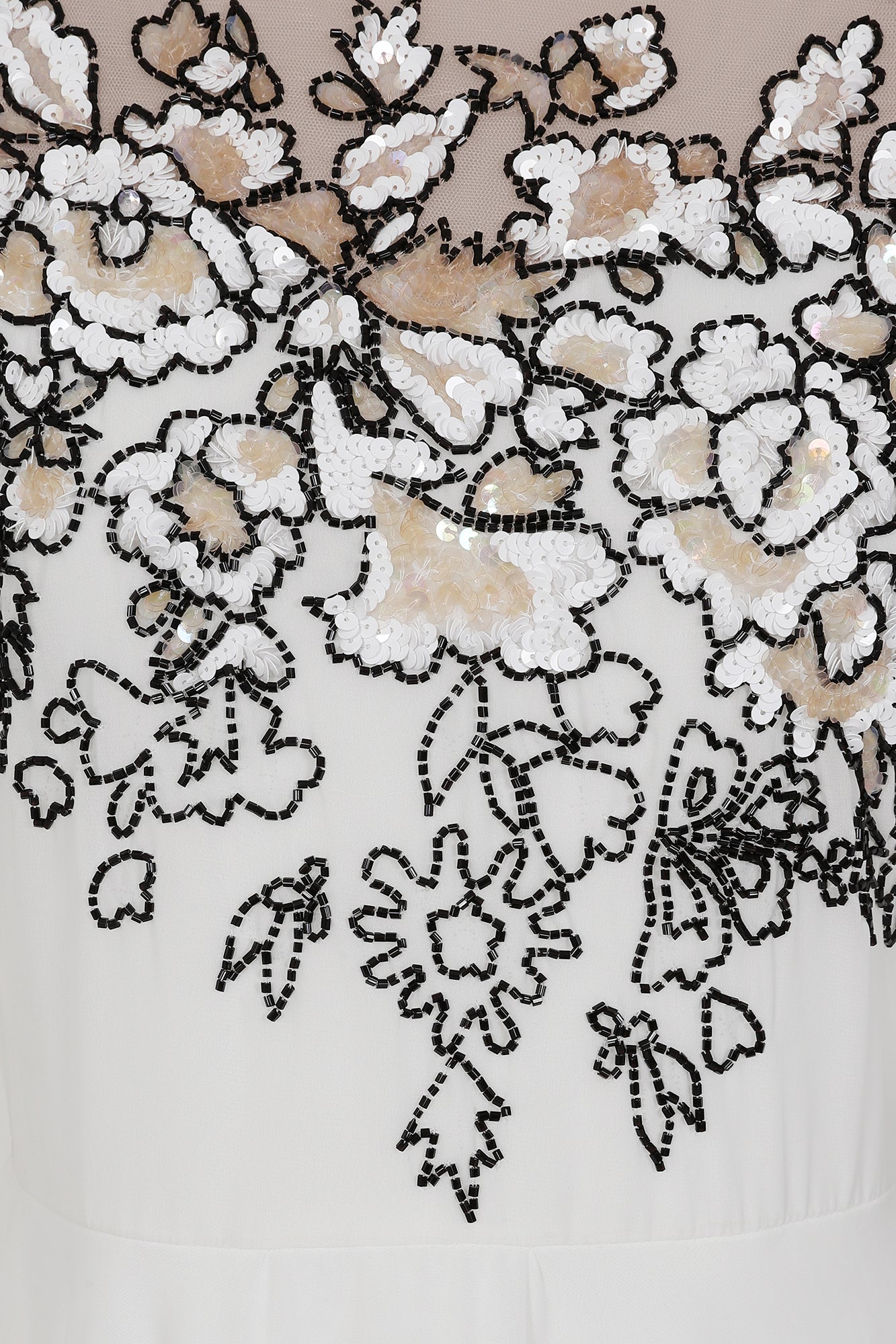 Embelia White Floral Embellished Midi Dress