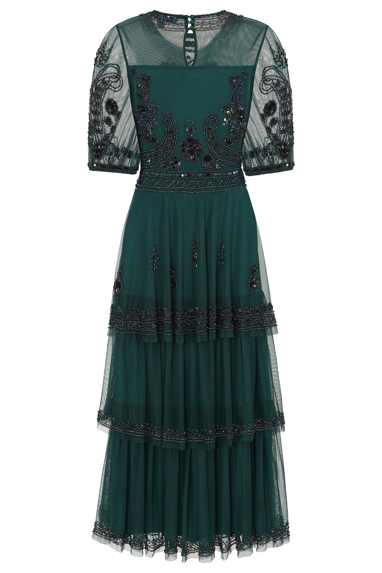 Esmerelda Green Embellished Midi Dress