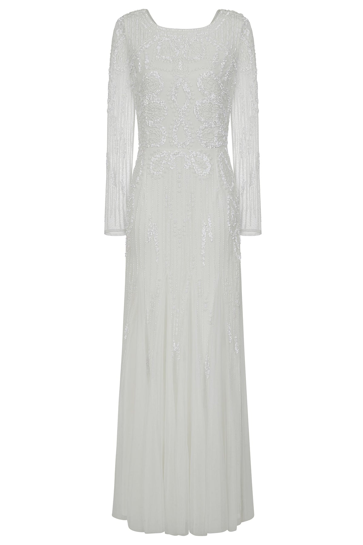 Estella White Embellished Maxi Dress