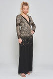 Esther Black and Gold Embellished Maxi Dress