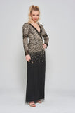 Esther Black and Gold Embellished Maxi Dress