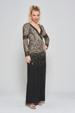Esther Black and Gold Embellished Maxi Dress