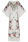 Evanthe White Floral Embroidered Twist Back Maxi Dress