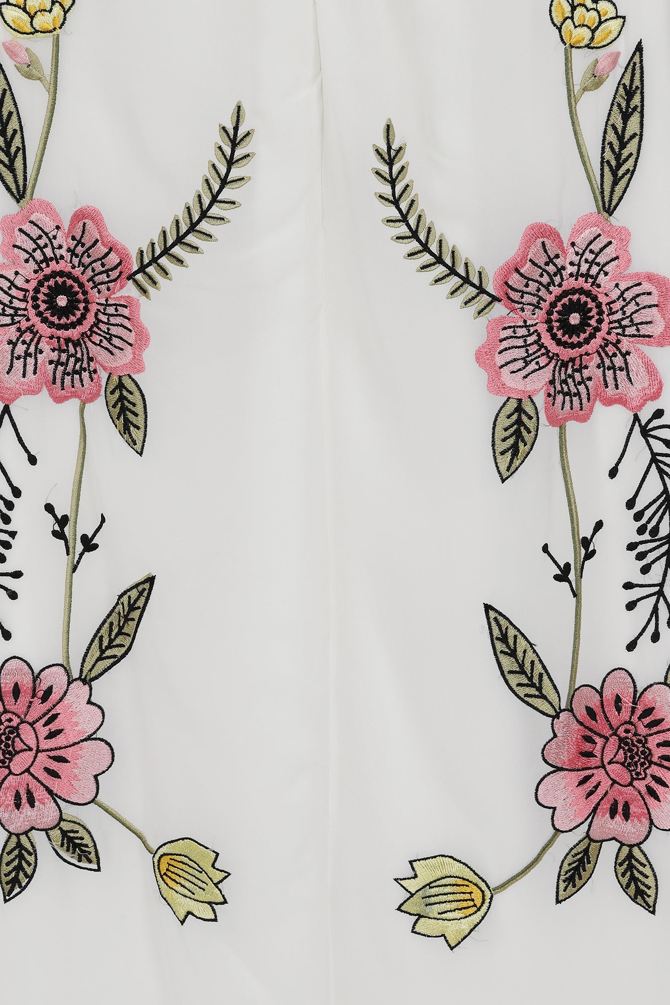 Evanthe White Floral Embroidered Twist Back Maxi Dress