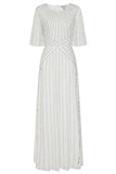 Evelyn Embellished Maxi Dress in White