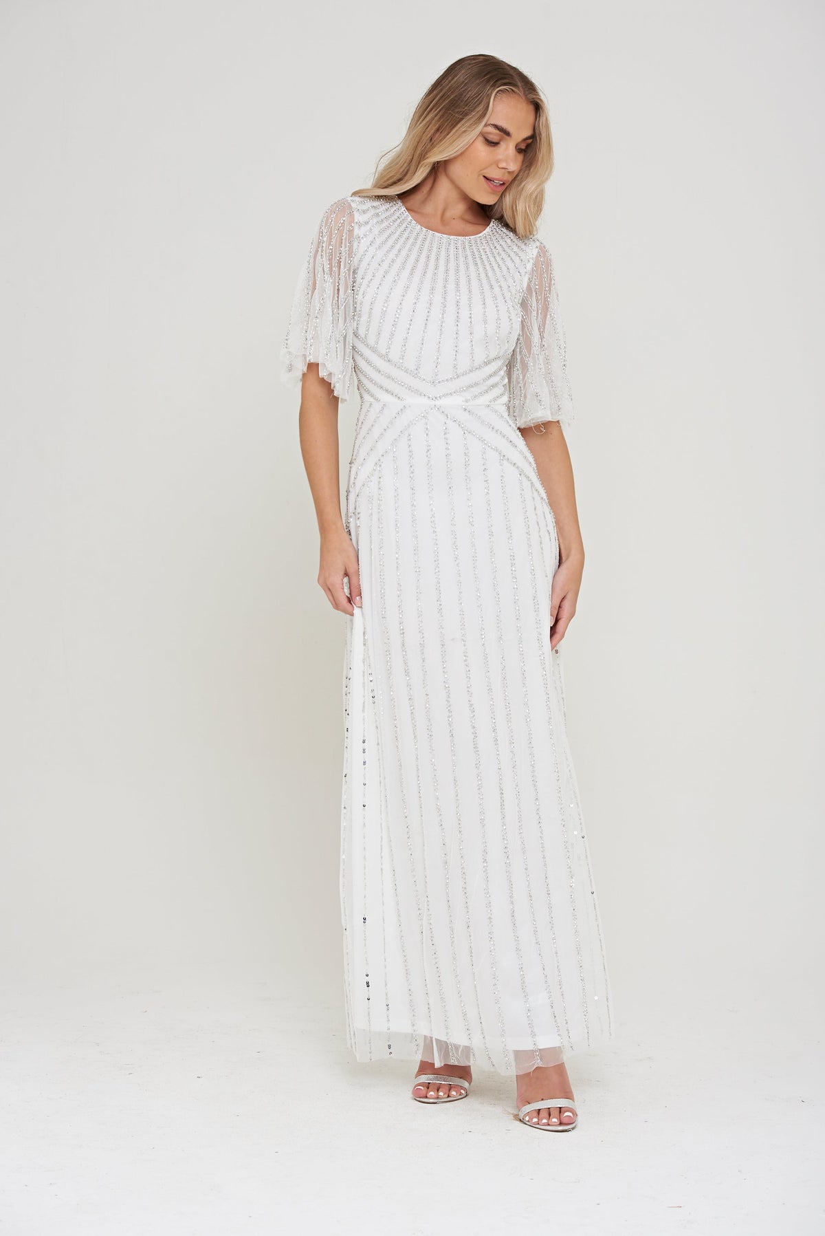 Evelyn Embellished Maxi Dress in White