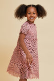 Naya Rose Tan Crochet Lace Dress