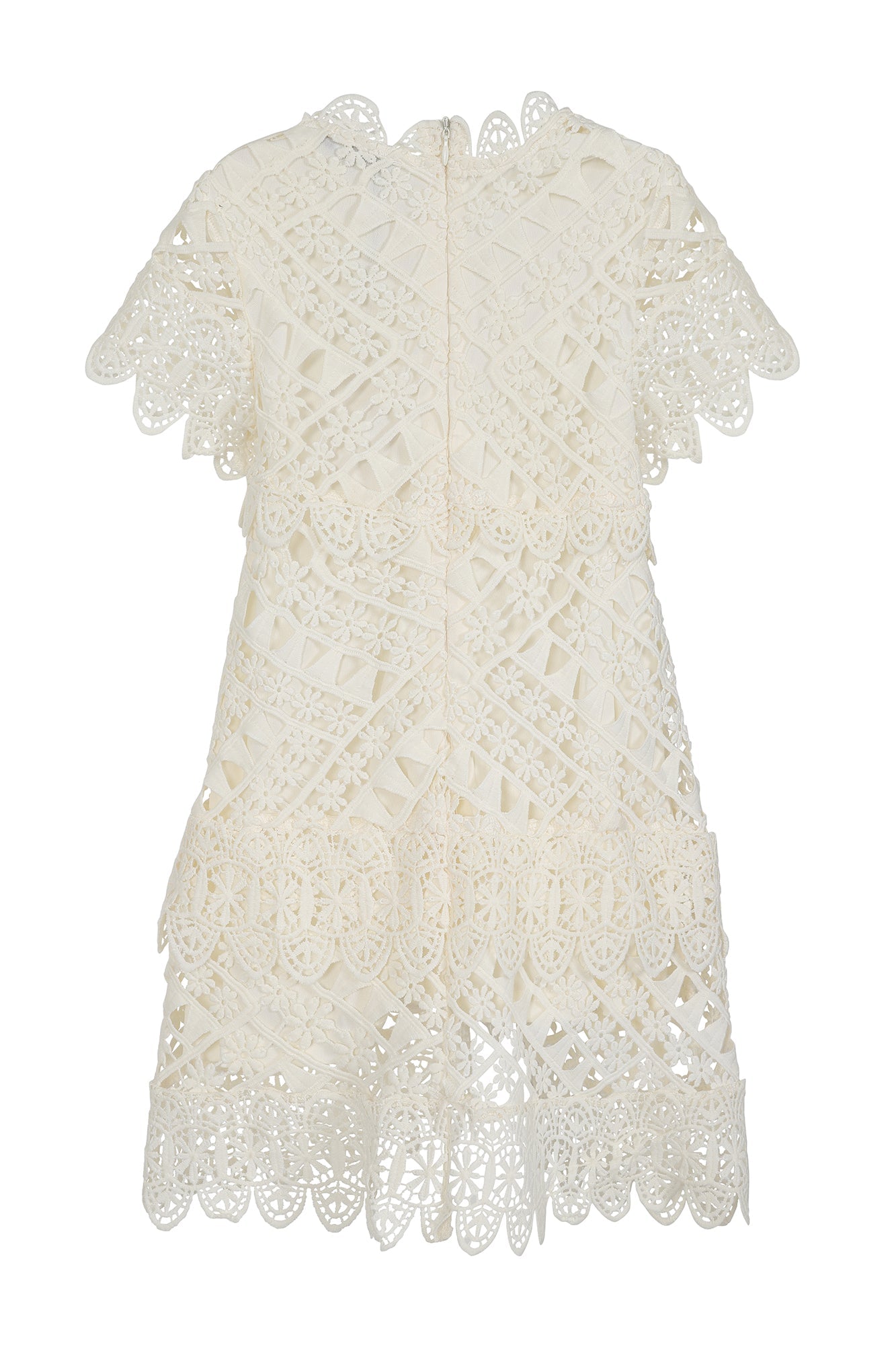 Naya Cream Crochet Lace Dress