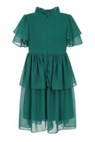 Forest Alpine Green Woodland Embroidered Dress