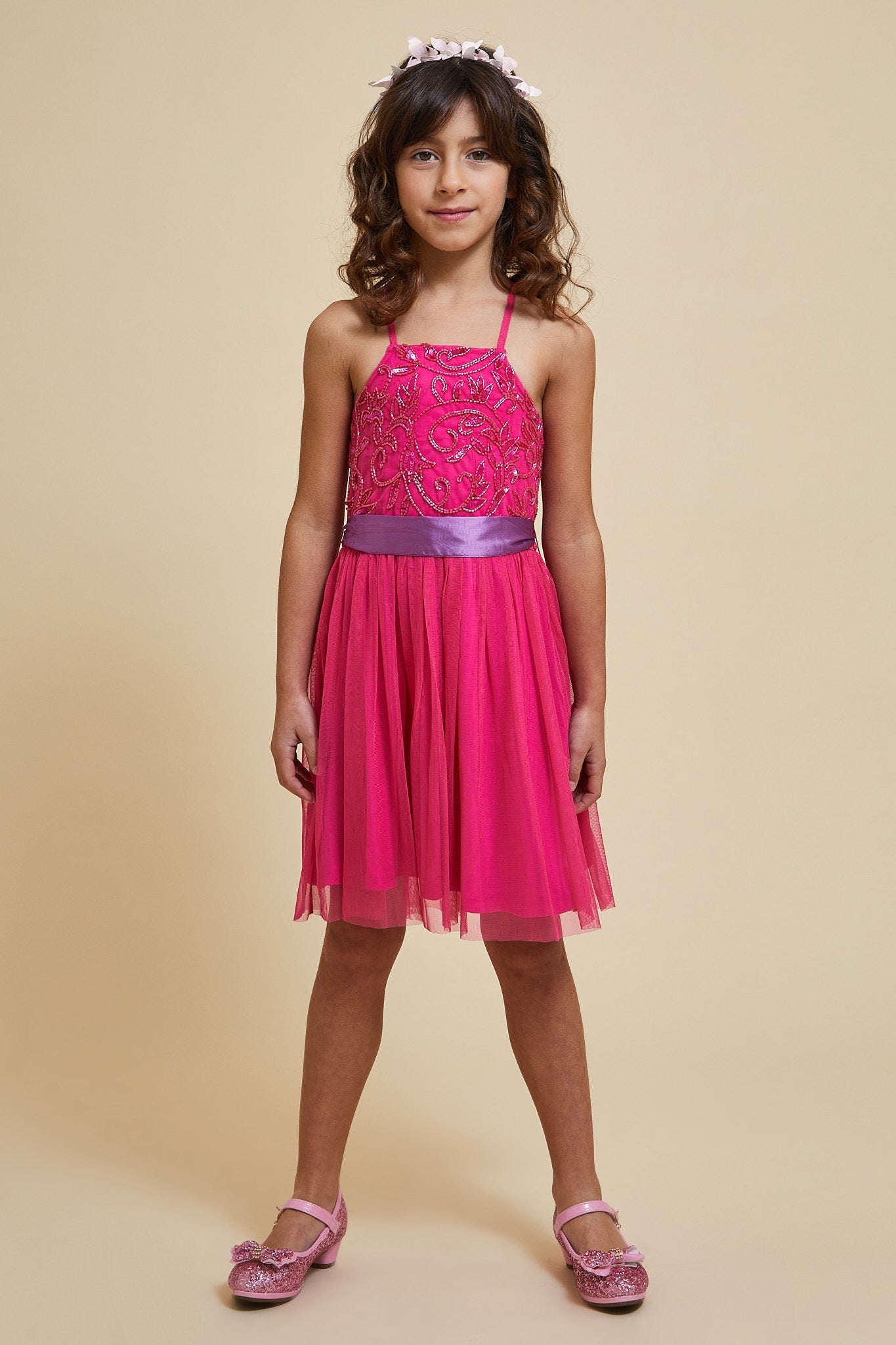 Bianca Pink Embellished Dress