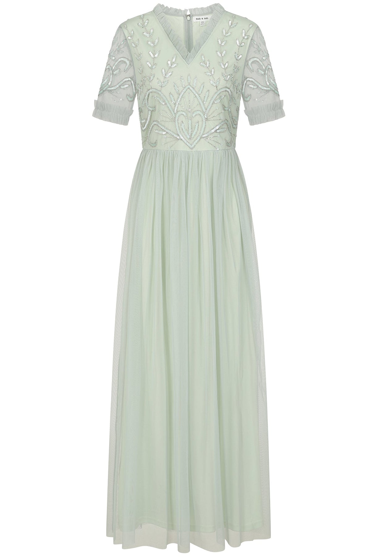 Fana Green Embellished Bodice Maxi Dress