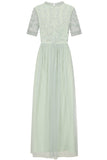 Fana Green Embellished Bodice Maxi Dress