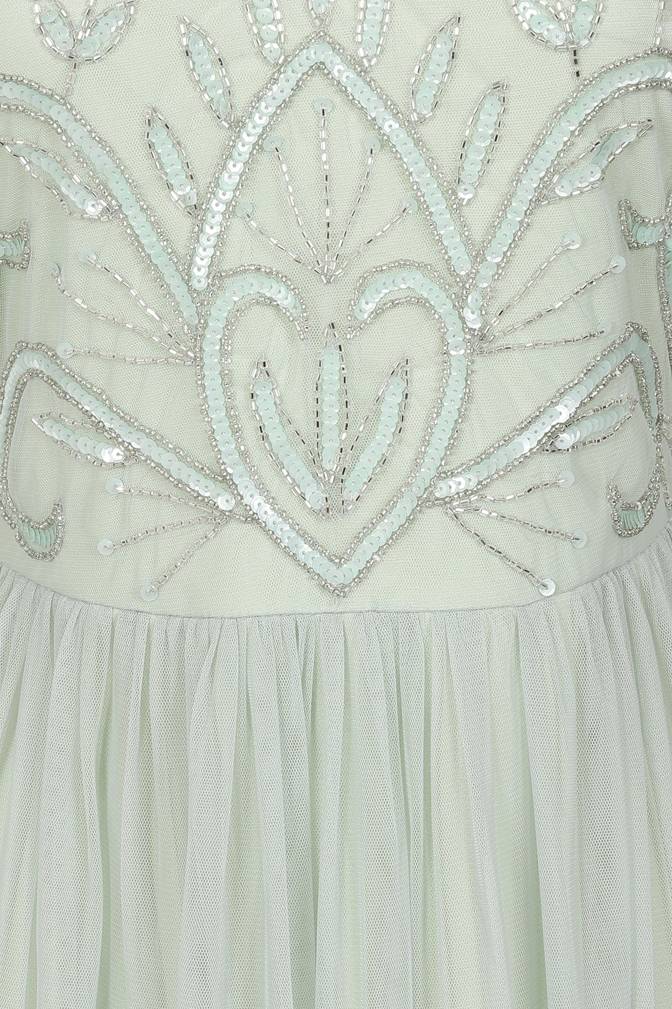 Fana Green Embellished Bodice Maxi Dress