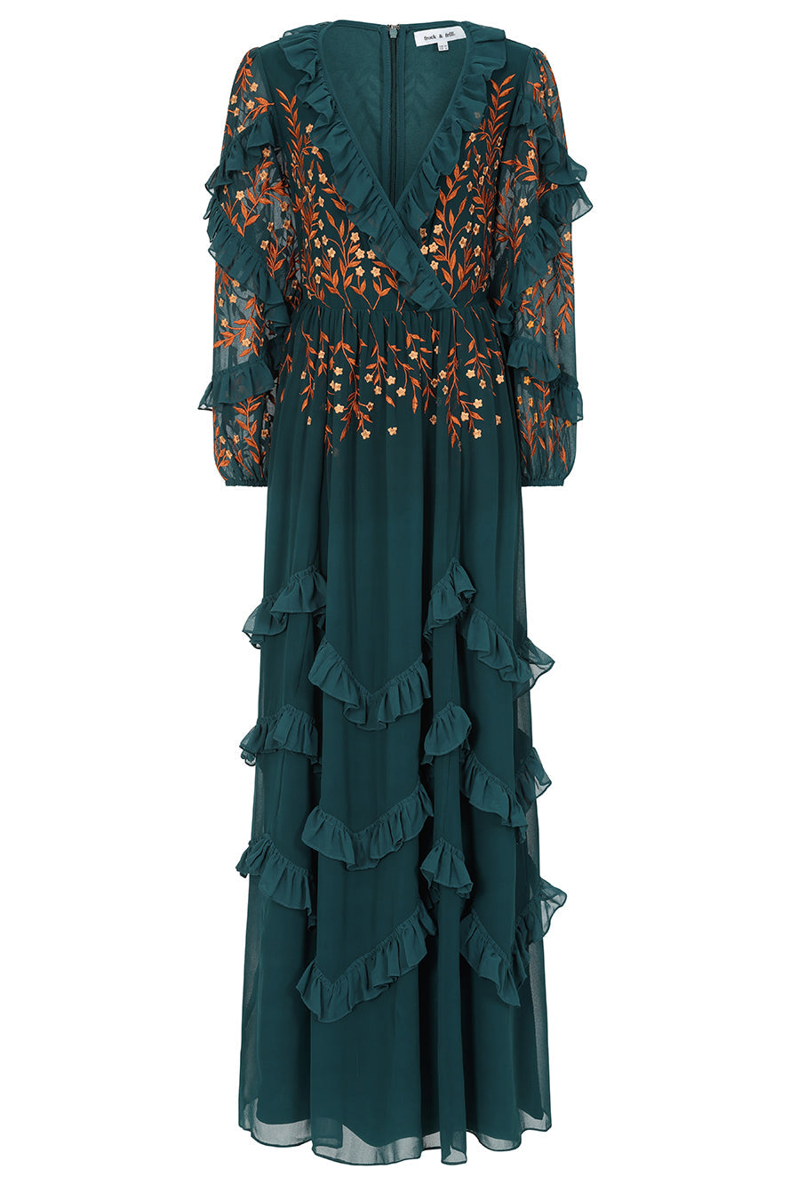 Fearne Green Embroidered Maxi Dress