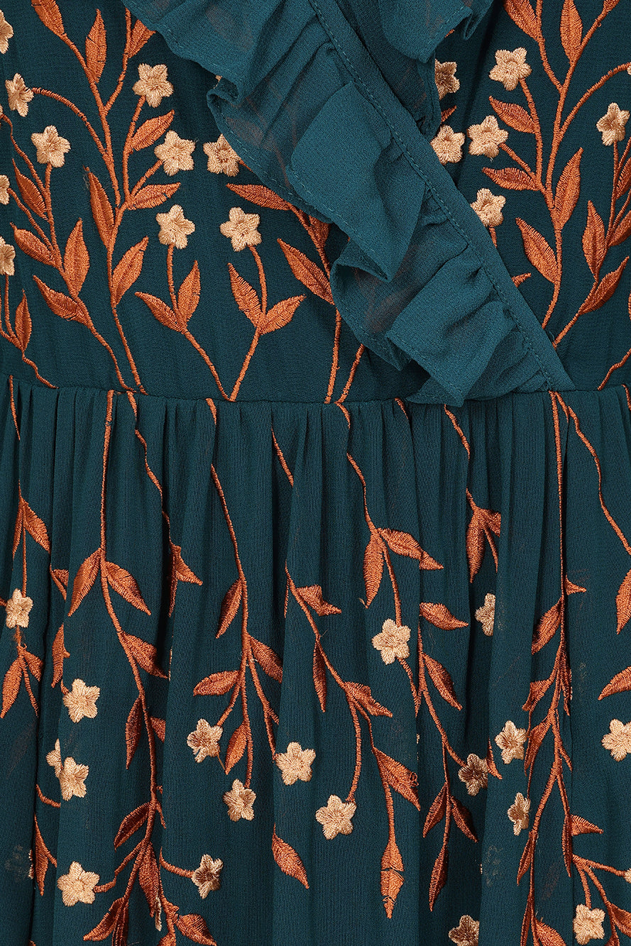 Fearne Green Embroidered Maxi Dress