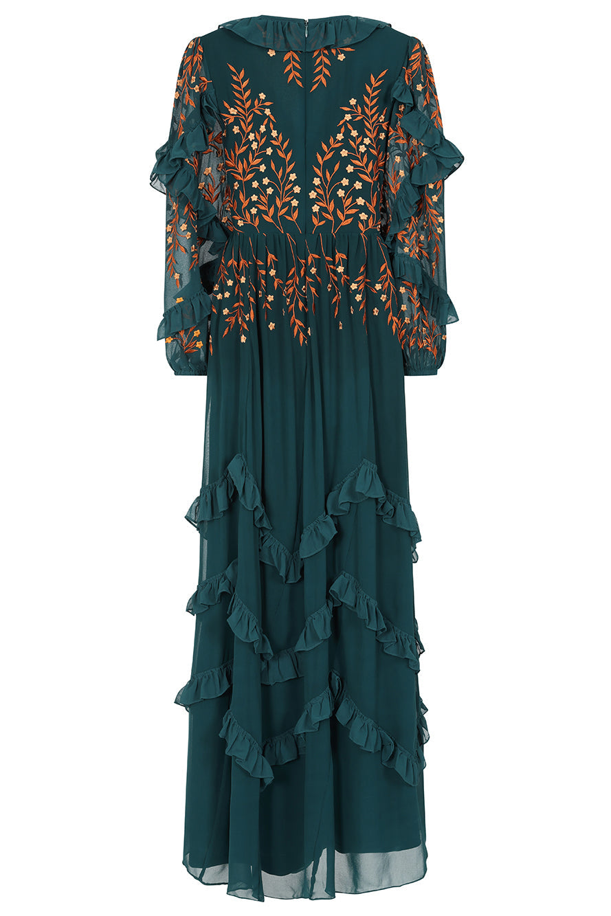 Fearne Green Embroidered Maxi Dress
