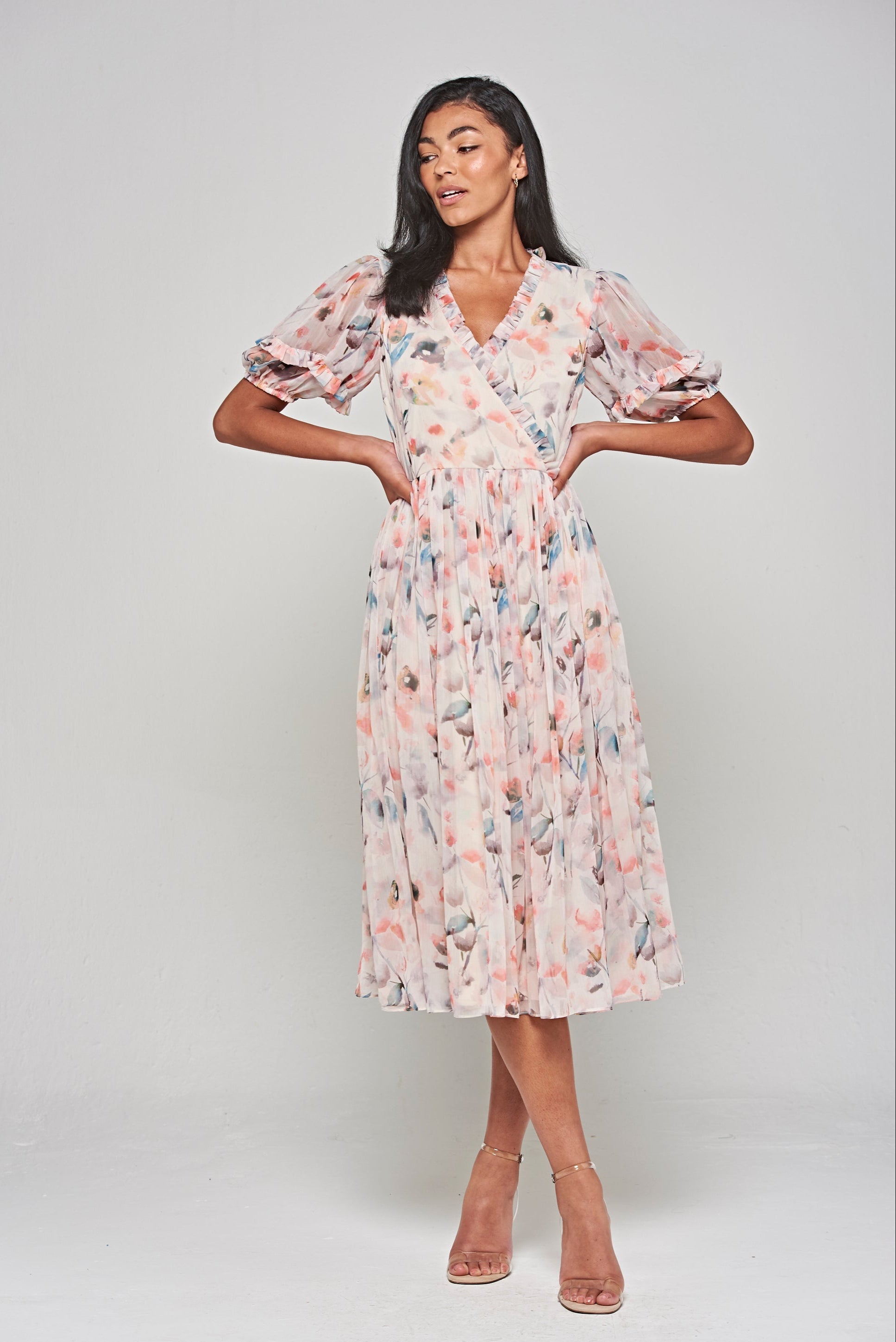 Fleur Floral Print Midi Dress