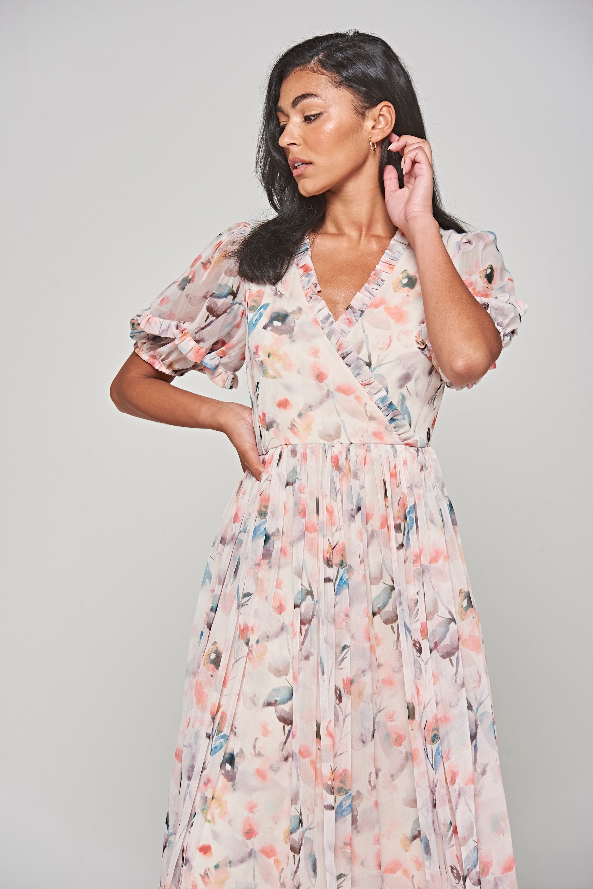 Fleur Floral Print Midi Dress