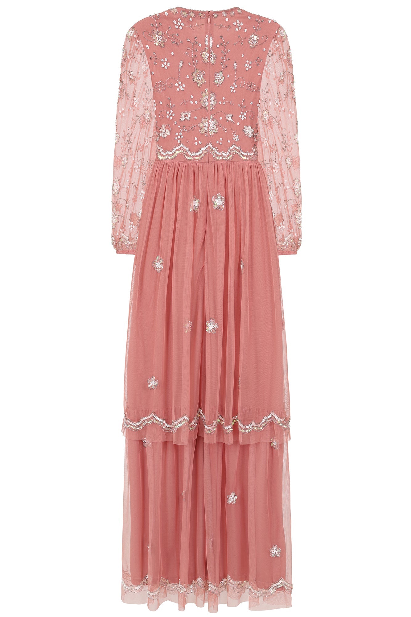 Florence Blush Floral Embellished Maxi Dress