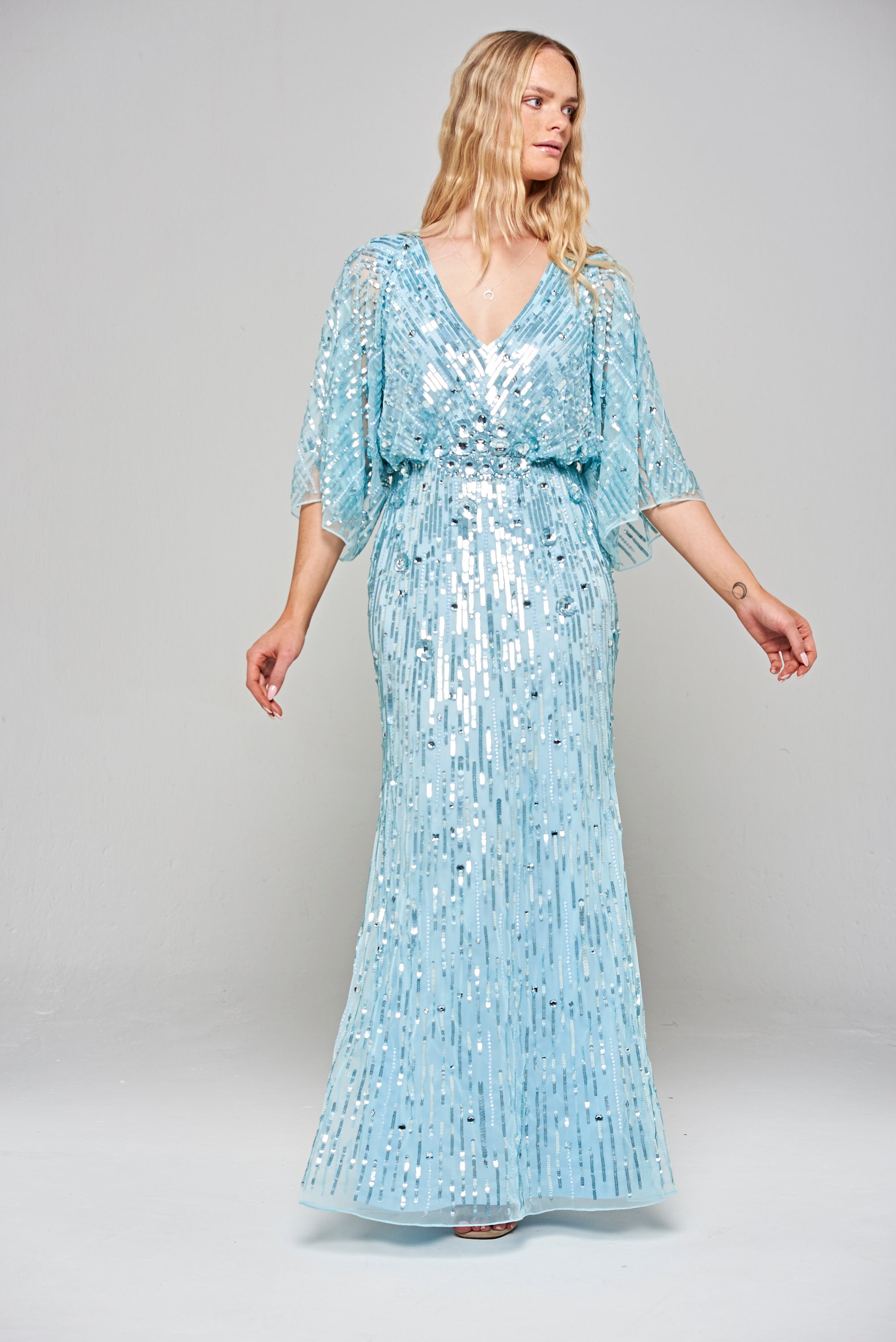 Georgia Blue Embellished Maxi Dress