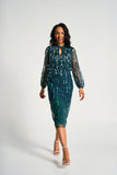 Gianna Green Ombre Sequin Midi Dress