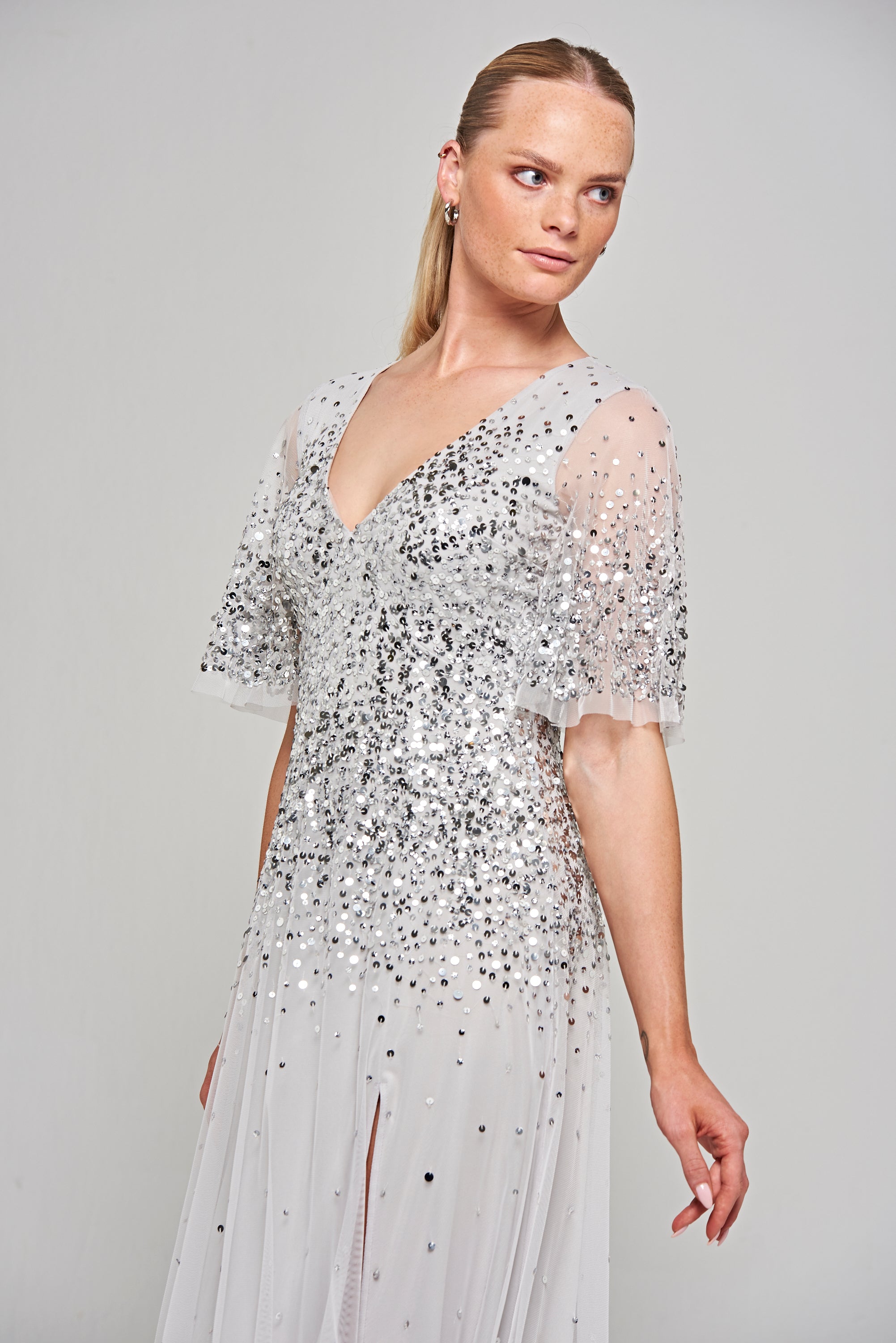 Gillian Grey Sequin Maxi Dress