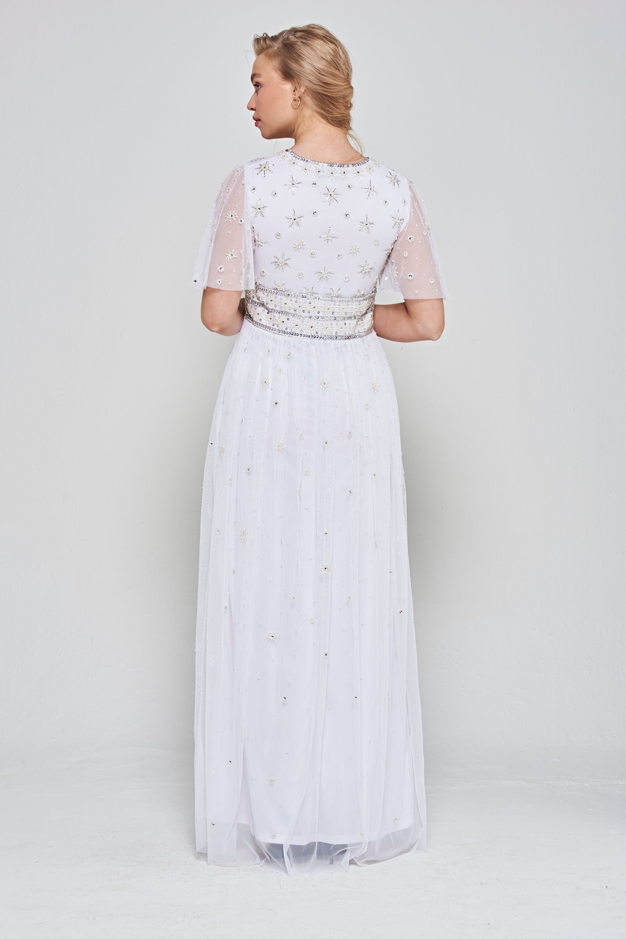 Gloria Embellished Maxi Dress - White